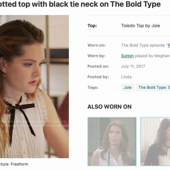 Joie Toledo  Blouse; Sleeveless with Ruffles, Swiss Dots and Contrasting Bow - Picture 8 of 9